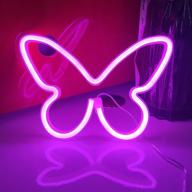 🦋 jywj pink butterfly neon sign - usb and 3-aa battery powered led lights for table decoration, girls bedroom wall decor, kids birthday gift, wedding party supplies, business gifts neon signs логотип