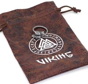 img 1 attached to 🐉 GuoShuang Nordic Viking Amulet: Stainless Steel Ring with Norse Dragon & Valknut Rune - Scandinavian Knot Design, Complete with Gift Bag
