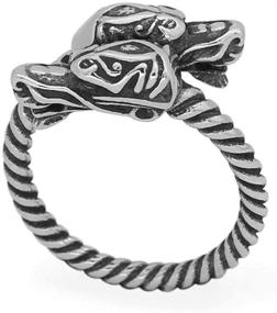 img 4 attached to 🐉 GuoShuang Nordic Viking Amulet: Stainless Steel Ring with Norse Dragon & Valknut Rune - Scandinavian Knot Design, Complete with Gift Bag