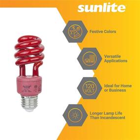 img 2 attached to 🔴 Sunlite 41415-SU Red CFL Spiral Colored Bulb, 13W (40W Equivalent), Medium E26 Base, 8,000 Hour Life Span, UL Listed, 1 Count
