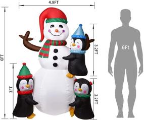 img 3 attached to 🎅 6-foot Lighted Inflatable Snowman Christmas Decoration with Penguins – Colorful LED Lights | Perfect for Christmas Party, Yard & Garden Decor