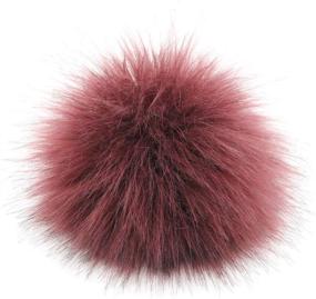 img 1 attached to Fluffy Faux Fox Fur Pompom Balls - Pack of 12 | Tiny Cord | Hat Shoes Garment Accessories | 5 Inches | Rust Red