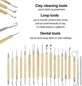 img 3 attached to Sturdy Toolkit for Polymer Clay Carving and Chipping - Double Sided Tools Set 🛠️ for Pottery, Clay Sculpting, and Beginners - Complete with Carrying Case, Artist Apron Cloth - Black