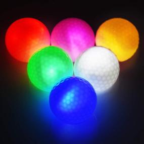 img 1 attached to Set of 6 Long-Lasting Glow-in-the-Dark Golf Balls | LED Flashing Bright Night Golf Balls in 6 Colors for Outdoor Sport and Golfing