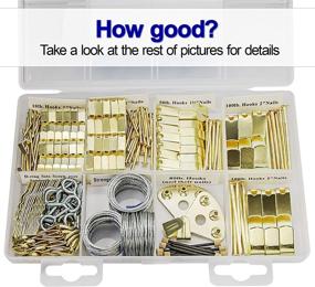 img 3 attached to 🖼️ 226pcs Picture Hanging Kit – Heavy Duty Picture Hangers, Frame Mounting Hardware with Hooks, Wire, Nails, D Ring, Sawtooth, and Screw Eyes for Wall Hanging