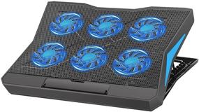img 2 attached to Laptop Cooling Pad Cooler with 6 Quiet Cooling Fans for 10-15.6 Inch Laptops, Dual USB 2.0 Ports, Portable and 6 Angle Adjustable Laptop Fan Cooling Pad