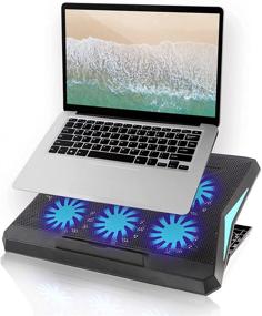 img 4 attached to Laptop Cooling Pad Cooler with 6 Quiet Cooling Fans for 10-15.6 Inch Laptops, Dual USB 2.0 Ports, Portable and 6 Angle Adjustable Laptop Fan Cooling Pad