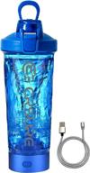 🍶 crsure protein shaker bottle - portable blender cup mixer for protein mixes, 24oz rechargeable vortex mixer - bpa free, 100% leak proof - blue logo