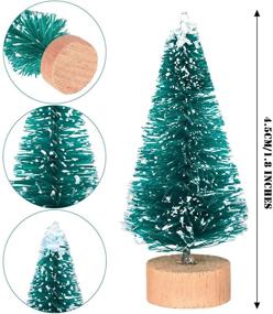 img 2 attached to 🎄 15.7 Inch x 11.2 Feet Christmas Snow Blanket Roll + 12 Mini Sisal Snow Frost Trees Bottle Brush Tree Set for Decoration and Display during Christmas
