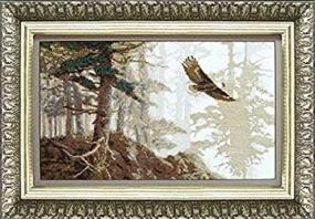 img 1 attached to 🦅 Charivna mit #477 Embroidery Cross Stitch Kit - Mountain Nature Forest Birds Eagle 41.5x24 cm