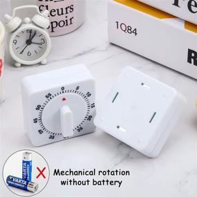 img 1 attached to 2-Pack 60-Minute Kitchen Timer - 1 Hour Visual Clock Timer, Mini Countdown Timer with Loud Voice and Auto-Off - Mechanical Timer for Kitchen, Homework, Exercise