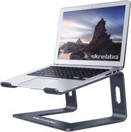 👨 skrebba laptop stand: portable ergonomic computer lifter for 10-15.6 inch laptops logo
