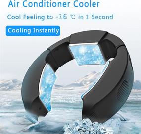 img 3 attached to USB Neck Fan with Three Cooling Plates - Portable Air Conditioner Hand Free Fan, No Battery Required, Two Speed Adjustable, Wearable Fan for Outdoor and Indoor Use