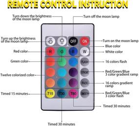 img 1 attached to 🌕 3D Лунная лампа с подставкой и пультом дистанционного управления - идеальное украшение для спальни и крутые гаджеты для подростковых девочек - Лунная лампа OXLHTS для детей (2 цвета, диаметр 3,9 дюйма)