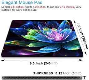 img 3 attached to IMAYONDIA Rectangle Mouse Pad - Stylish Flower Design, Water-Resistant Non-Slip Rubber Base - Perfect for Office Computers, Laptops, and PC Women - 9.5 X 7.9 Inch (Purple Crystal Lotus)