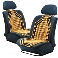 🚗 zone tech set of 2 premium double strung two tone wooden beaded car seat cushion - ultimate comfort with massaging benefits logo