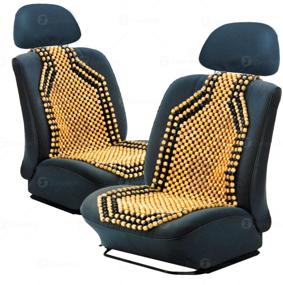 img 4 attached to 🚗 Zone Tech Set of 2 Premium Double Strung Two Tone Wooden Beaded Car Seat Cushion - Ultimate Comfort with Massaging Benefits