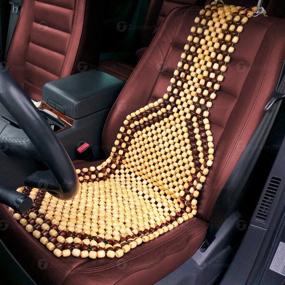 img 3 attached to 🚗 Zone Tech Set of 2 Premium Double Strung Two Tone Wooden Beaded Car Seat Cushion - Ultimate Comfort with Massaging Benefits