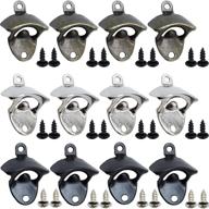 🍻 tihood 12pcs vintage wall mounted bottle opener - ideal for bars, hotels, ktvs, and homes - green bronze, silver, black логотип