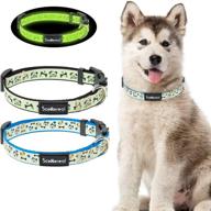 🐶 glow-in-the-dark dog collar set: scenereal cute lighted puppy collar for small-medium dogs - 2 pack, adjustable and stylish! logo