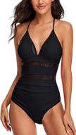 👙 urchics womens one piece swimsuit with mesh panel for tummy control - monokini swimwear bathing suits logo