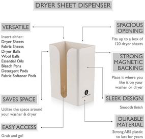 img 3 attached to 🧺 Magnetic Dryer Sheet Dispenser – Stylish Holder for Organized Storage of Laundry Softener Sheets – Robust Case for Fabric Softener Sheets in the Laundry Room – Compact Dryer Sheet Caddy (Off-White)