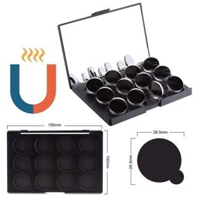 img 2 attached to 🎨 Allwon Empty Magnetic Eyeshadow Makeup Palette with Mirror and 12Pcs 26mm Round Metal Pans: Organize and Customize Your Perfect Eyeshadow Collection