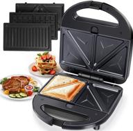 🥪 versatile aigostar 3-in-1 sandwich maker panini press grill: waffle, cheese, & more! non-stick, portable, easy to clean - 750w логотип