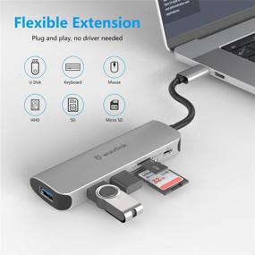 img 2 attached to 🔌 WAVLINK USB C Hub: 6-in-1 Type C Adapter with USB 3.0 Ports, SD/TF Card Reader & 65W Power Delivery - For MacBook Air/Pro and Type-C Windows Laptop