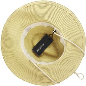 img 2 attached to Men's Packable Straw Hat Beach Cap with Big 🕶️ Brim, Adjustable Chin Strap - Floppy Newsboy Fedora Sun Hat