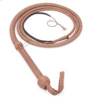 authentic indiana jones style 12ft 8 plait natural tan brown leather bullwhip - genuine cowhide leather bull whip logo