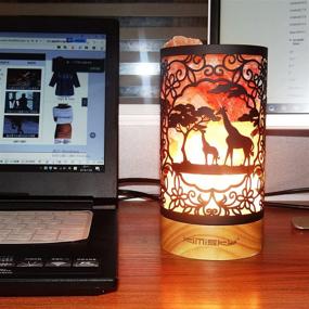 img 2 attached to Himalayan Salt Lamp Giraffe - UL-Certified Nightlight with New Dimmer Switch & 3 Pink Rock Salt Bulbs