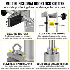 img 1 attached to 🔑 Mophorn 6-Piece Door Lock Hole Opener Kit: Mortise Door Fitting with Tungsten Cutters & Accessories - Perfect for Wooden Doors!