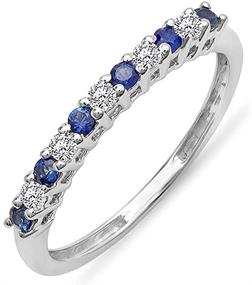img 4 attached to Diamond Sapphire Anniversary Stackable Wedding
