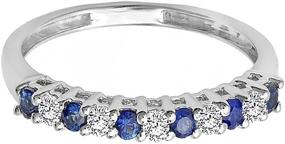 img 2 attached to Diamond Sapphire Anniversary Stackable Wedding
