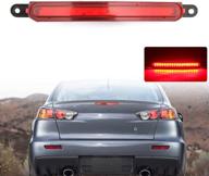 🚦 clidr led high mount 3rd brake light rear lamp for mitsubishi lancer evo 2008-2016 - upgraded third brake bumper light stop lamp (red shell) logo