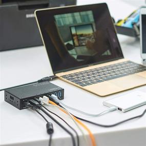 img 1 attached to 💻 Powered USB 3.0 Hub - 7 Port Aluminum USB Splitter Hub - High-Speed USB Hub with 12V 3A 36W Power Adapter