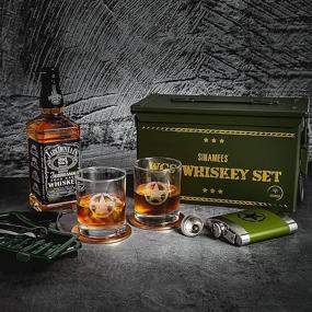 img 3 attached to 🥃 SINAMEES Ammo Can Whiskey Glass Set – The Ultimate Gift for Whiskey Lovers!