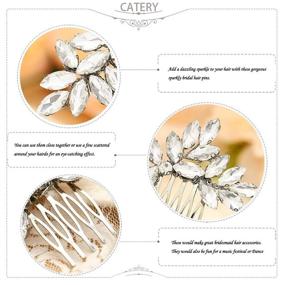 img 2 attached to 💎 Wedding Hair Comb Hair Accessories with Rhinestone Bridal Side Combs - Catery Crystal Bride (A-SILVER) for Women and Girls