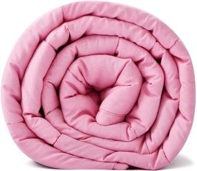 img 4 attached to 👧 Premium Pink Weighted Blanket for Kids, 40''x60'', 10lbs – Ideal for Children Weighing 80-125 lbs – Made with Premium Cotton and Glass Beads