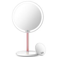 🪞 rechargeable led makeup mirror with 10x magnification: touch sensor & 3 dimmable lights for flawless application logo