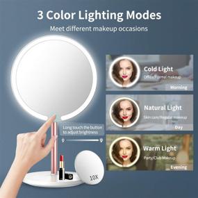 img 3 attached to 🪞 Rechargeable LED Makeup Mirror with 10X Magnification: Touch Sensor & 3 Dimmable Lights for Flawless Application