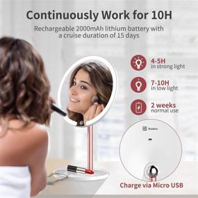 img 1 attached to 🪞 Rechargeable LED Makeup Mirror with 10X Magnification: Touch Sensor & 3 Dimmable Lights for Flawless Application