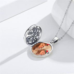 img 3 attached to 🌳 Waysles Holds Pictures Locket Necklace: Sterling Silver Family Tree Locket Necklace Engraved 'Love You Forever' - Vintage Oxidized Celtic Jewelry Gift for Women, Girls, Teens