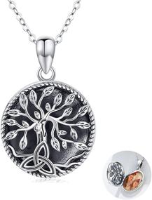 img 4 attached to 🌳 Waysles Holds Pictures Locket Necklace: Sterling Silver Family Tree Locket Necklace Engraved 'Love You Forever' - Vintage Oxidized Celtic Jewelry Gift for Women, Girls, Teens