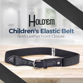 img 1 attached to Kids Elastic Adjustable Leather Closure Boys' Accessories in Belts