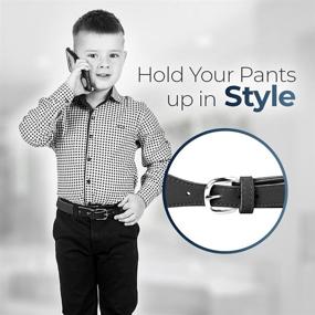 img 3 attached to Kids Elastic Adjustable Leather Closure Boys' Accessories in Belts
