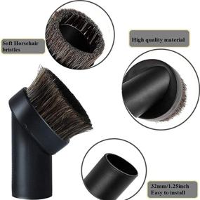 img 2 attached to 🐎 25MM Horse Hair Round Dust Brush: Soft Bristles Vacuum Attachment with Hose Adapter - 1.25 inch Cleaner Replacement