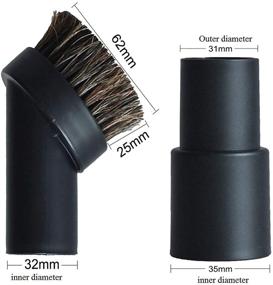 img 3 attached to 🐎 25MM Horse Hair Round Dust Brush: Soft Bristles Vacuum Attachment with Hose Adapter - 1.25 inch Cleaner Replacement