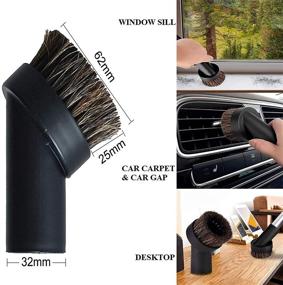 img 1 attached to 🐎 25MM Horse Hair Round Dust Brush: Soft Bristles Vacuum Attachment with Hose Adapter - 1.25 inch Cleaner Replacement